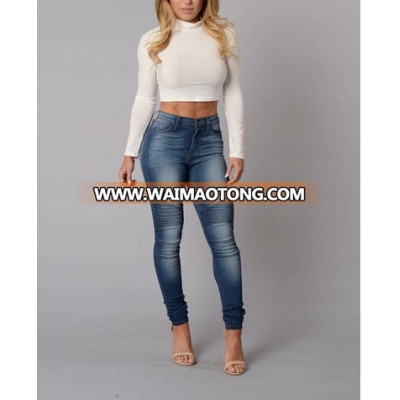 B10351A high quality women top fashion jeans high waist jeans