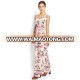 Long Chiffon Flower Printed Sleeveless Scoop Neck Fantasy Floral Maxi Dress