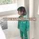 B23370A New fashion little girl's green silk pajamas kids Sleepwear