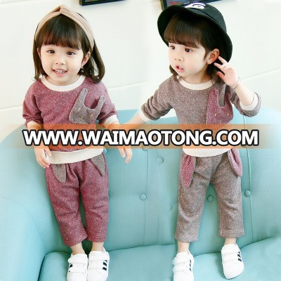 B40588A Fancy kids clothing girls long sleeve sweatshirt sets